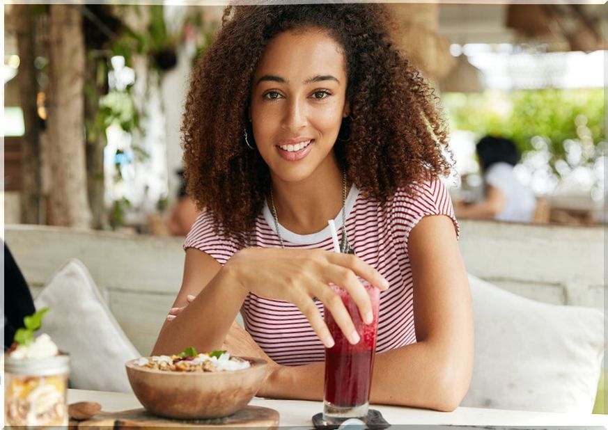 Girl enjoying a healthy meal.