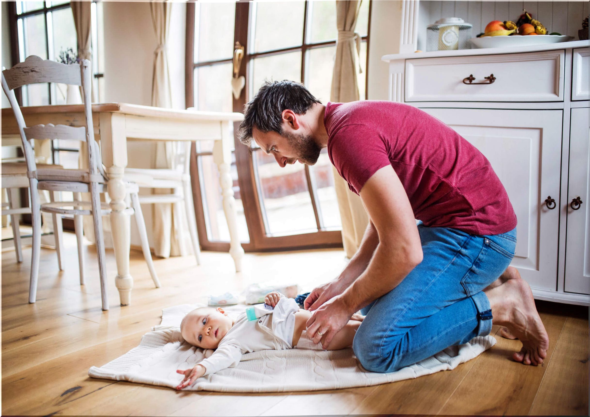 When waking up the baby to change the diaper, he may cry.