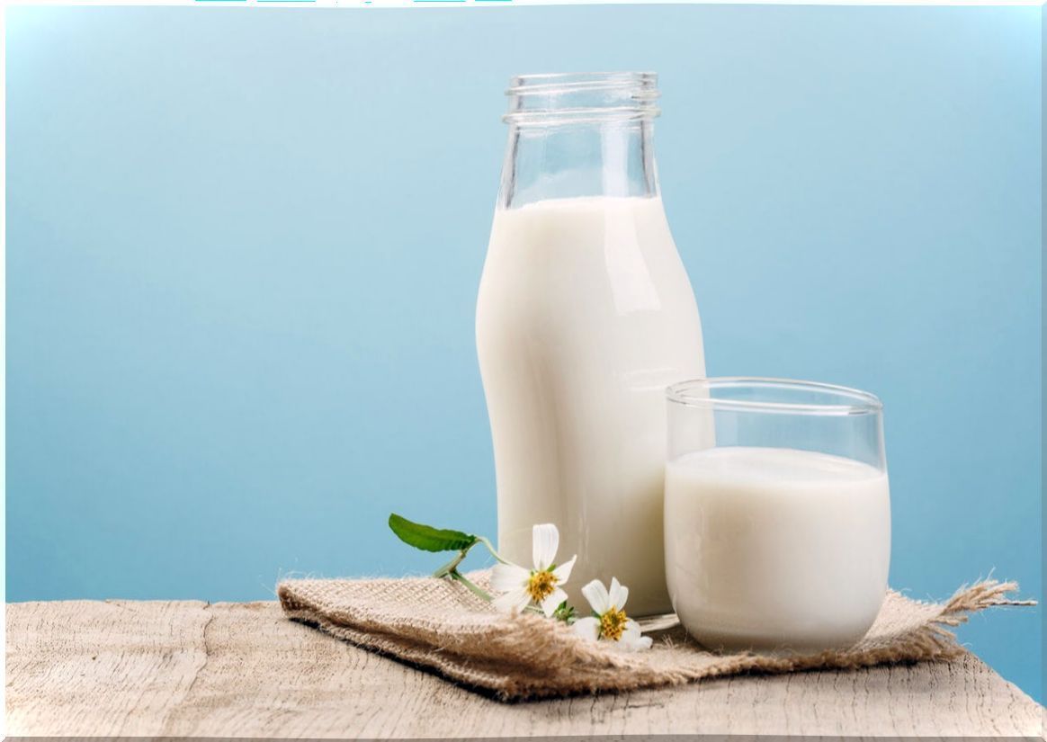 Milk in glasses and bottle.