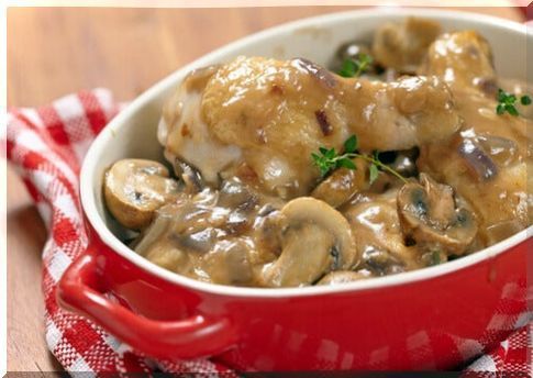 Potatoes in mushroom sauce