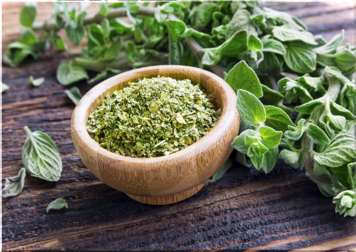 Oregano in a bowl.